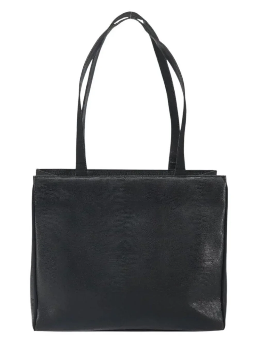 Salvatore Ferragamo Tote Bag Leather Black Gold Auth SW1922